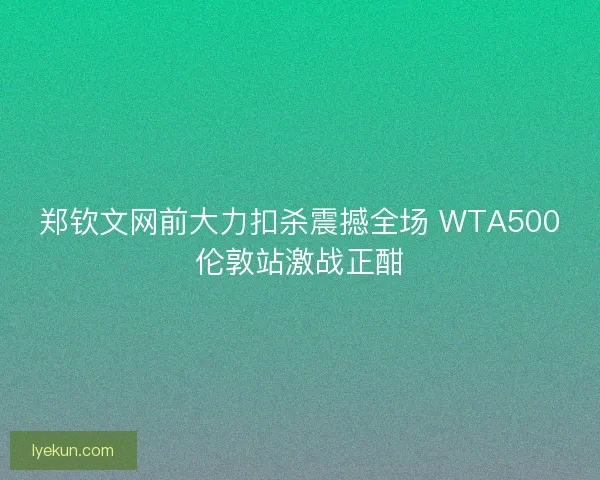 郑钦文网前大力扣杀震撼全场 WTA500伦敦站激战正酣