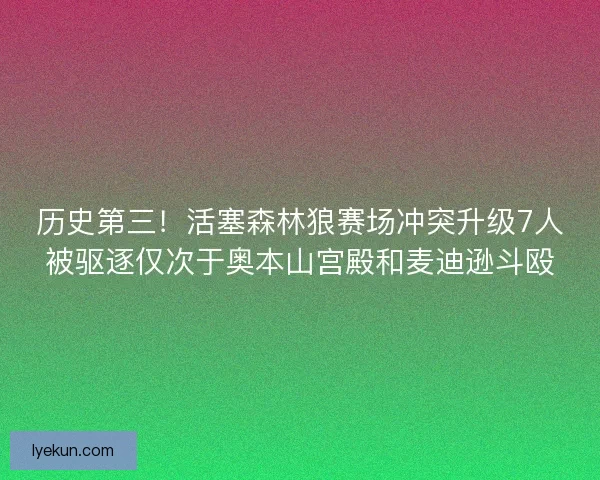 历史第三！活塞森林狼赛场冲突升级7人被驱逐仅次于奥本山宫殿和麦迪逊斗殴